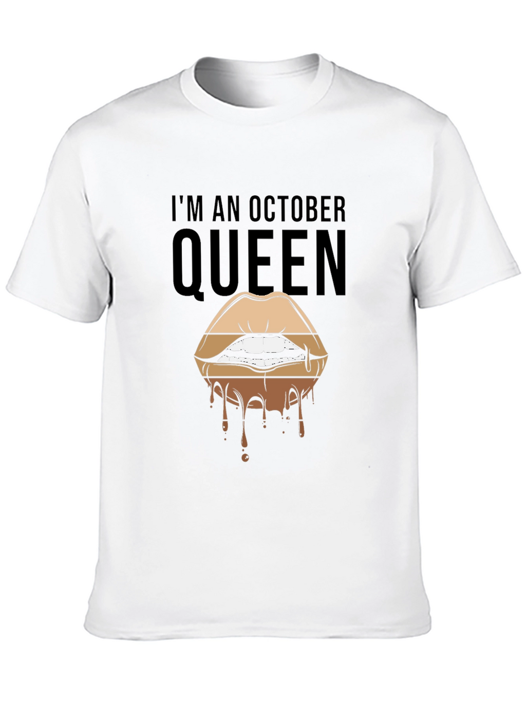 October Queen Lips Graphic T-Shirt - Black