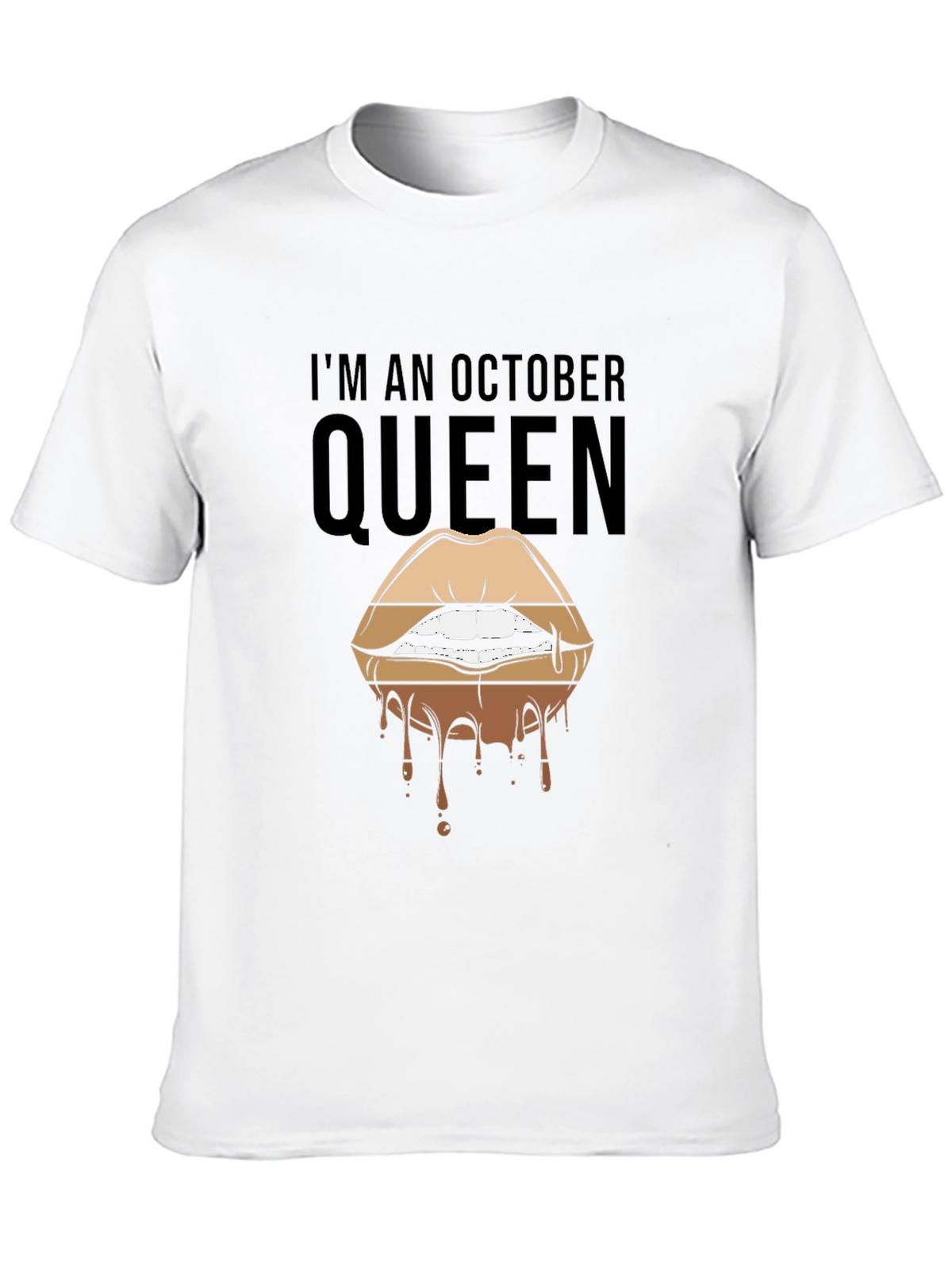 October Queen Lips Graphic T-Shirt - Black