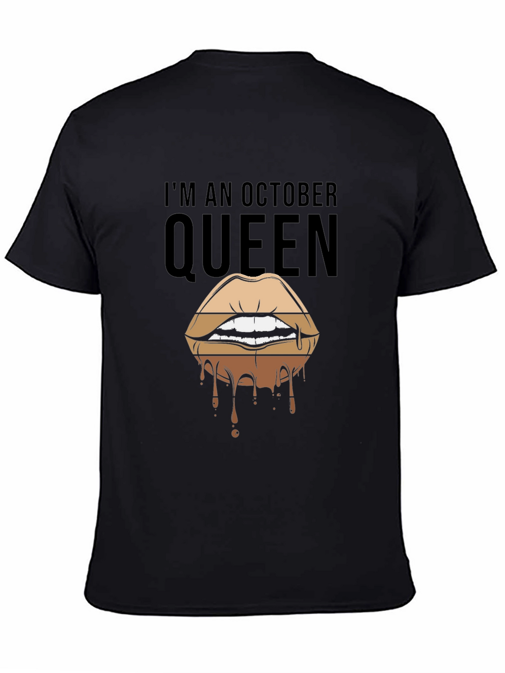 October Queen Lips Graphic T-Shirt - Black