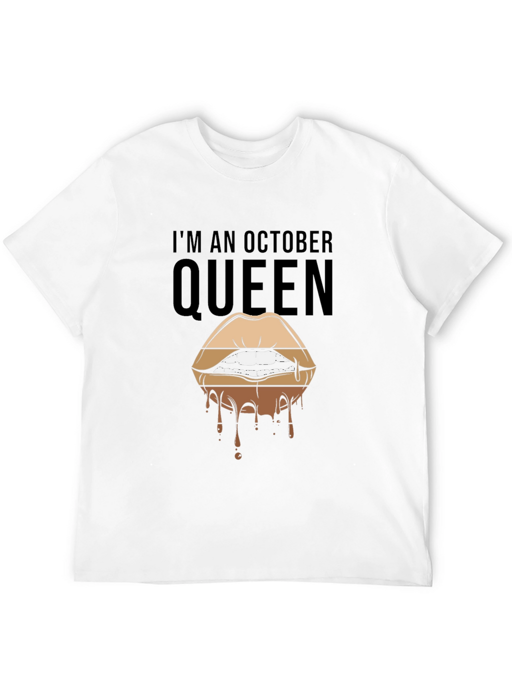 October Queen Lips Graphic T-Shirt - Black