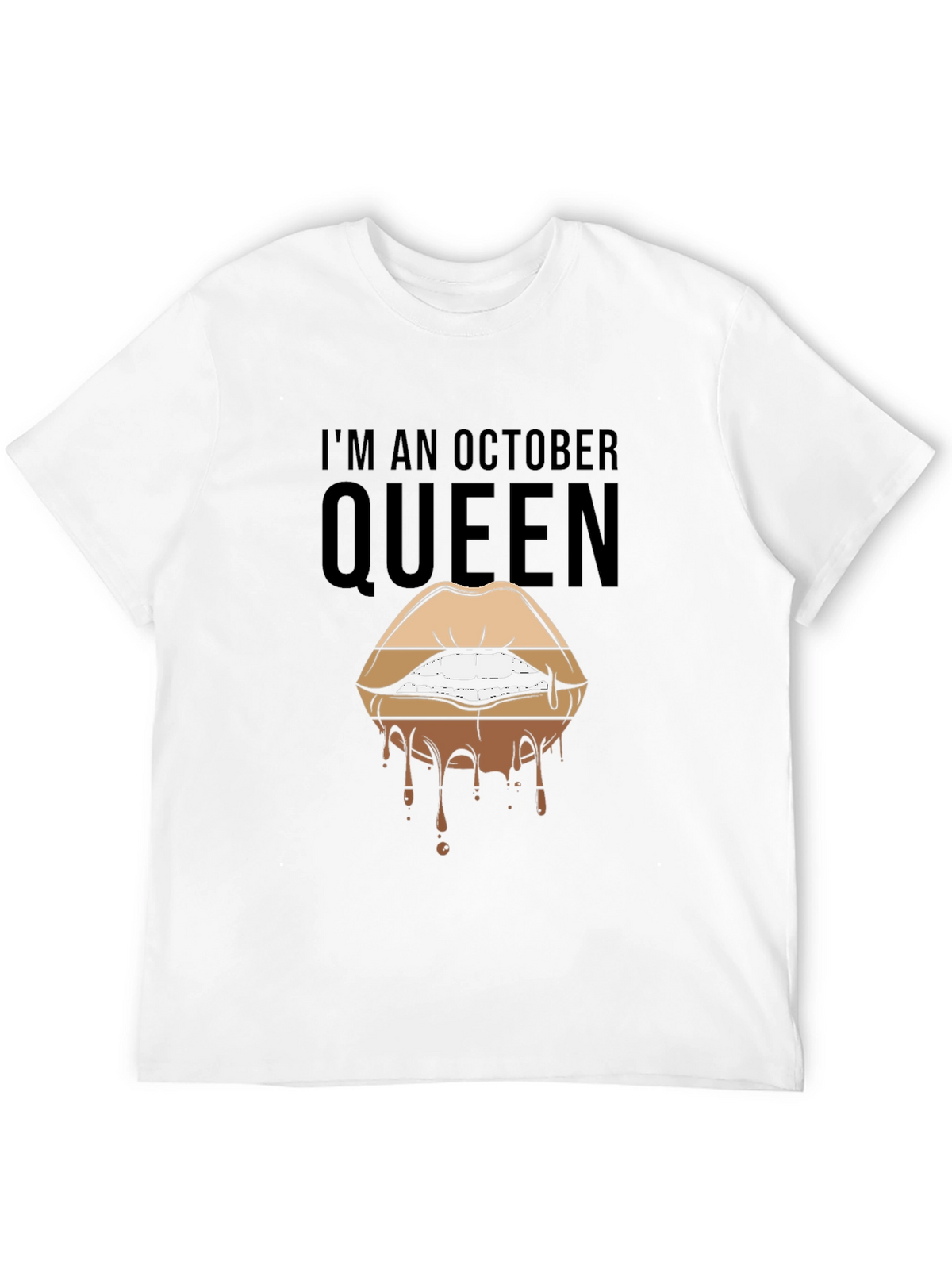 October Queen Lips Graphic T-Shirt - Black