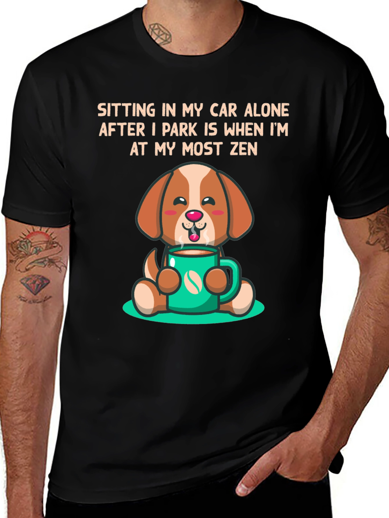 Zen Dog Coffee Lover T-Shirt