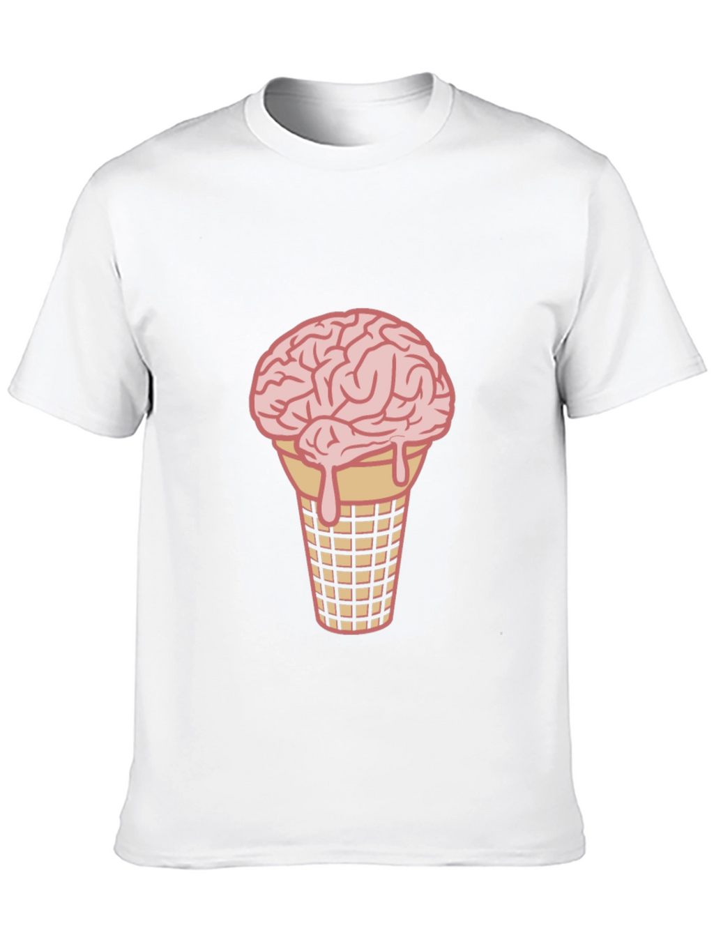 Brain Ice Cream Cone Graphic Tee - Black