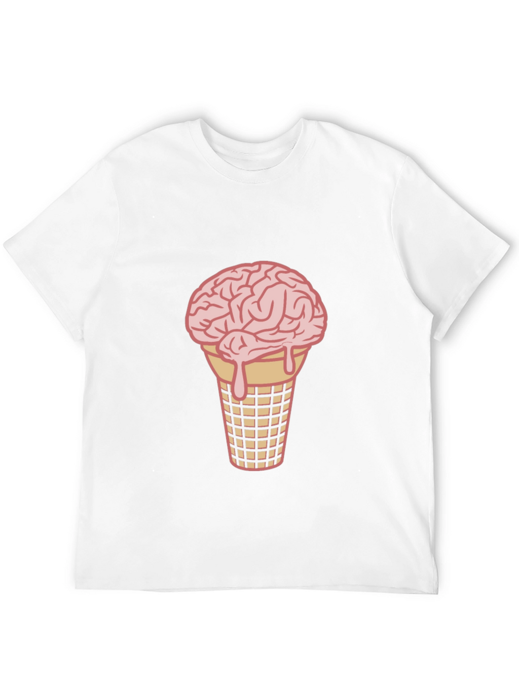 Brain Ice Cream Cone Graphic Tee - Black