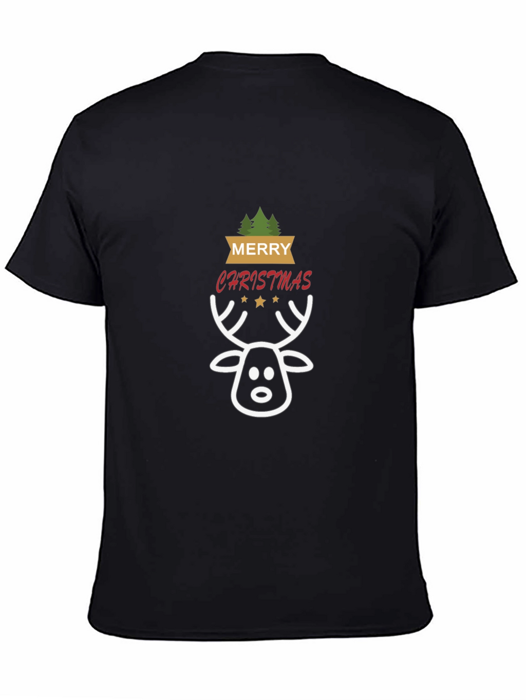 Merry Christmas Reindeer Graphic Tee - Holiday Cheer