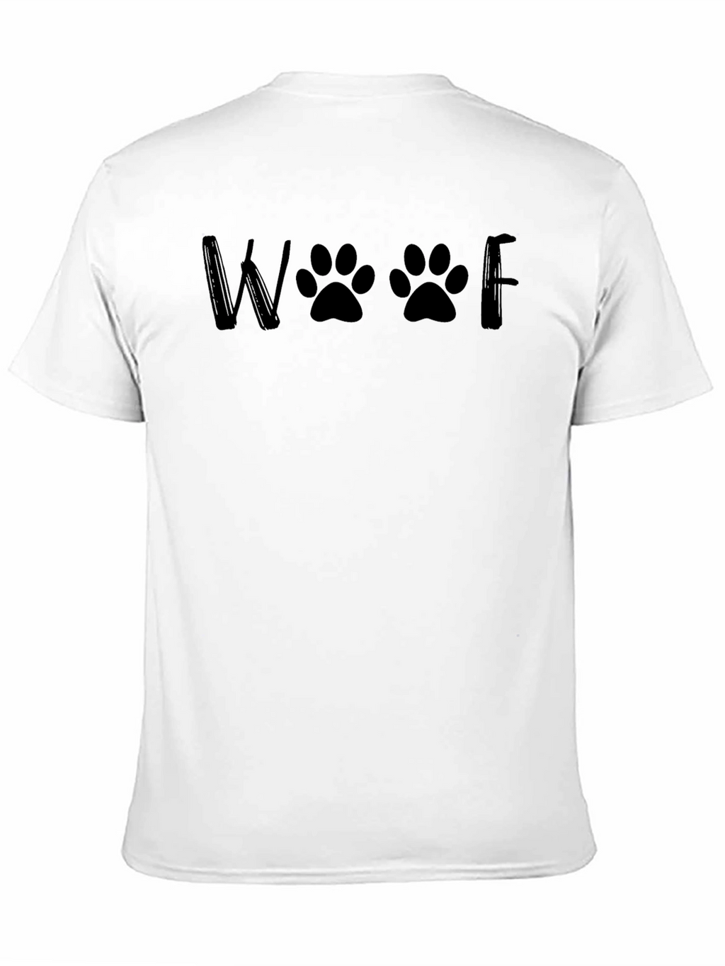 Woof Paw Print Graphic Tee - Black Unisex T-Shirt