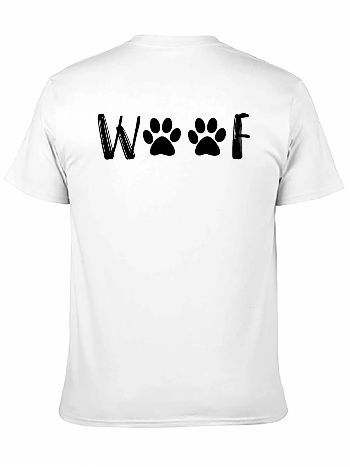 Woof Paw Print Graphic Tee - Black Unisex T-Shirt