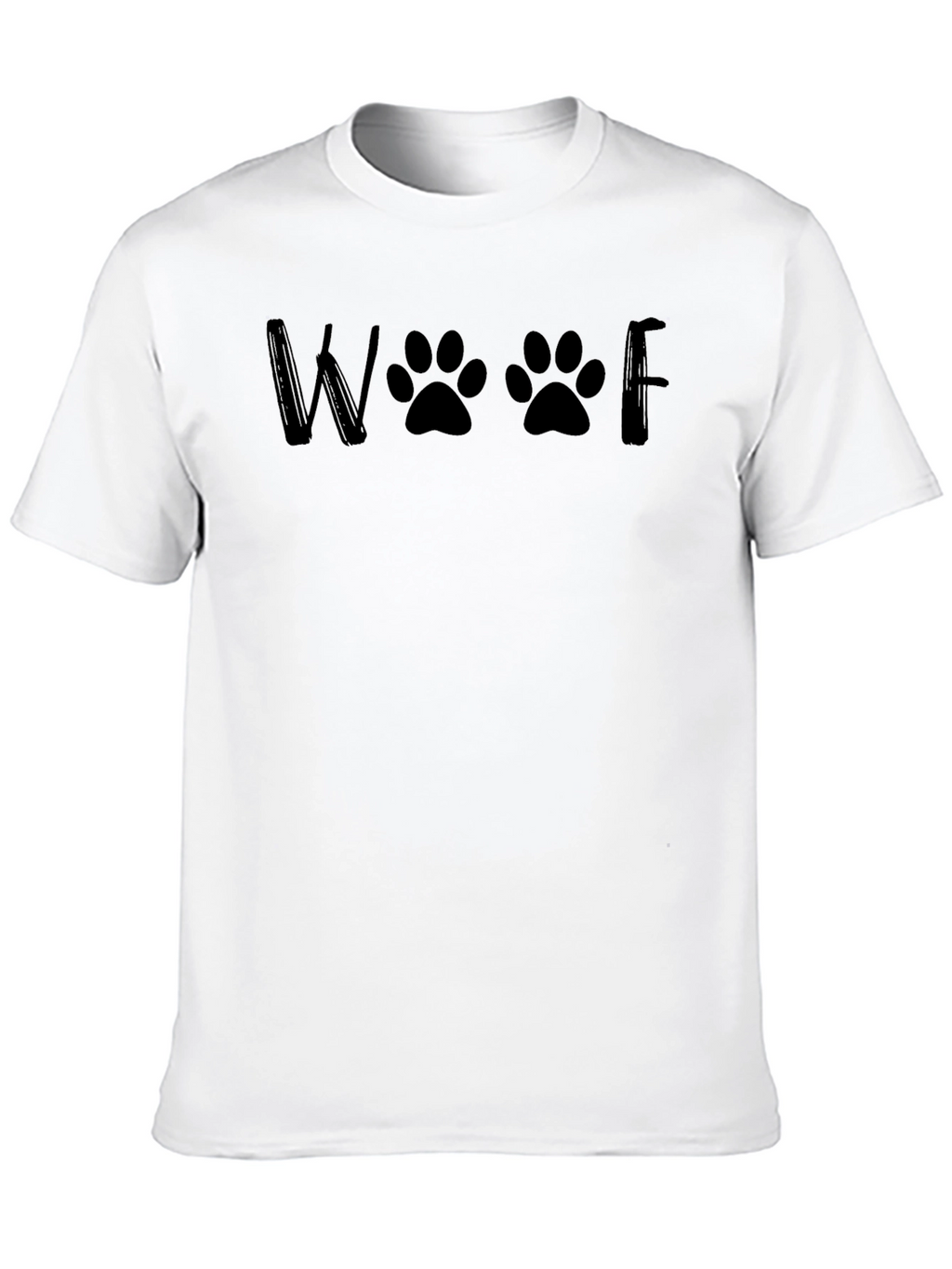 Woof Paw Print Graphic Tee - Black Unisex T-Shirt