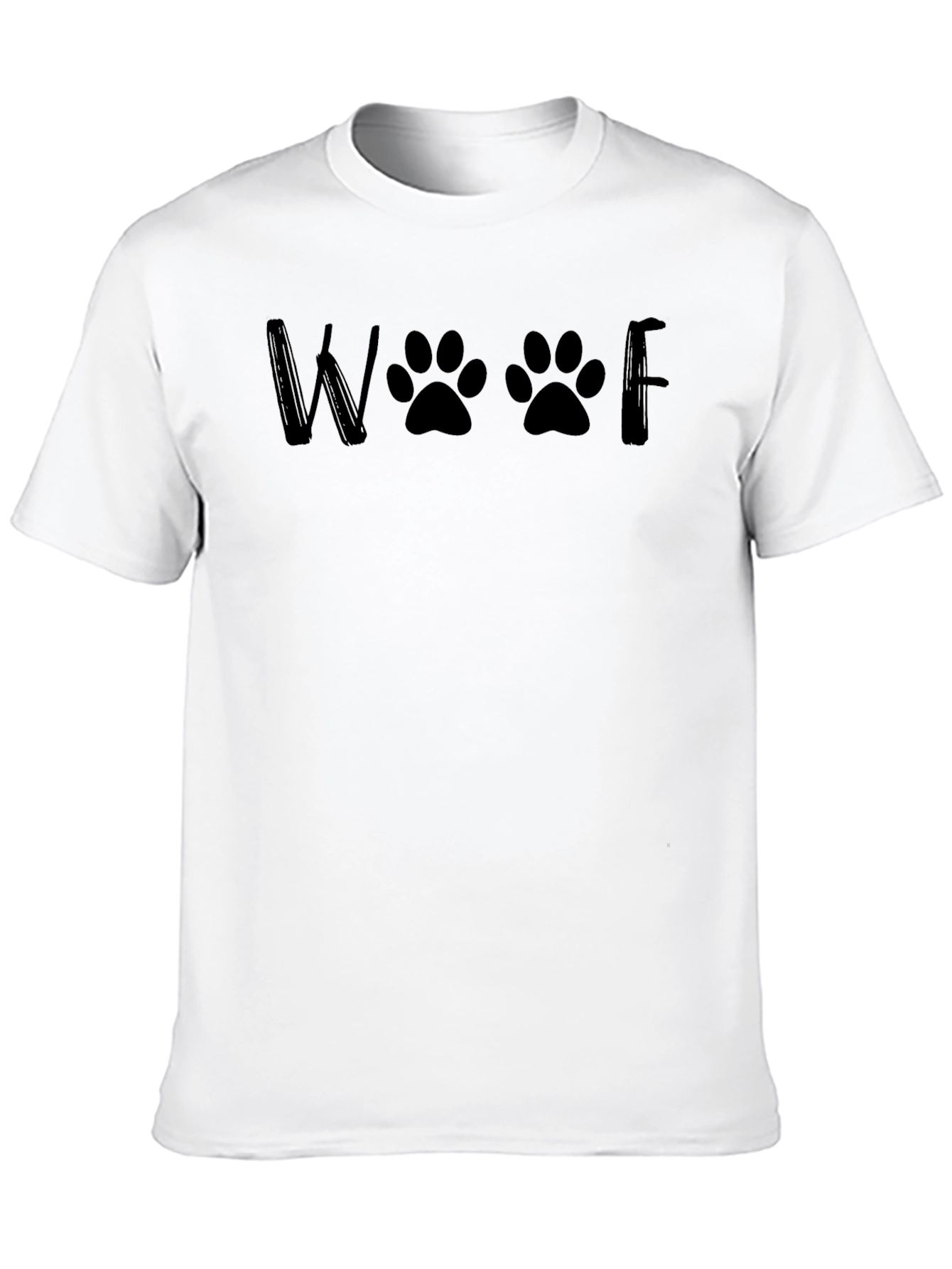 Woof Paw Print Graphic Tee - Black Unisex T-Shirt