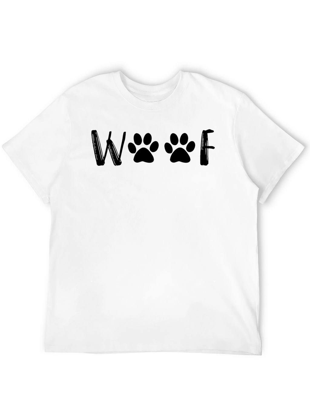 Woof Paw Print Graphic Tee - Black Unisex T-Shirt