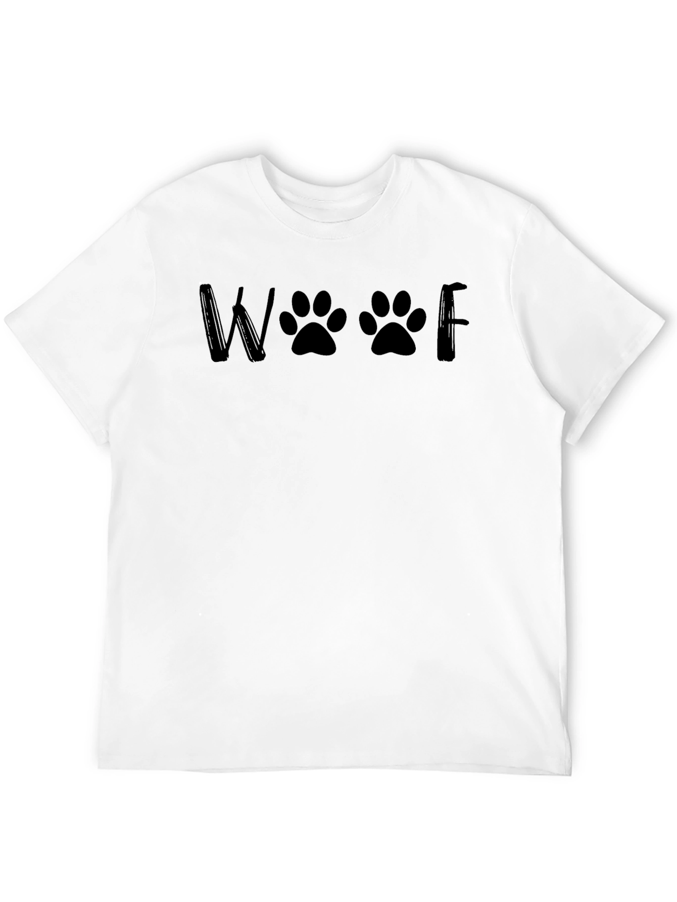 Woof Paw Print Graphic Tee - Black Unisex T-Shirt