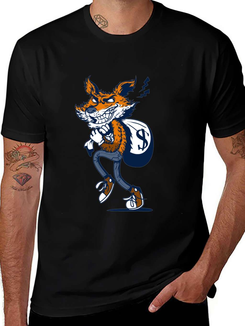 Fox Thief Graphic Tee - Mens Black T-Shirt