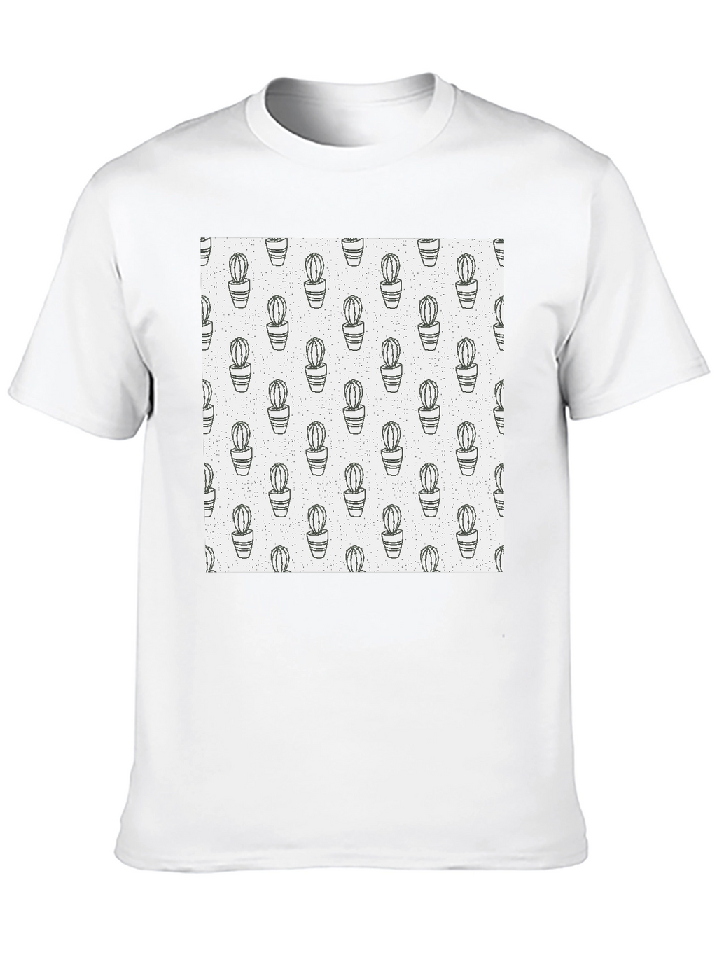 Cactus Print T-Shirt - Modern Black Tee