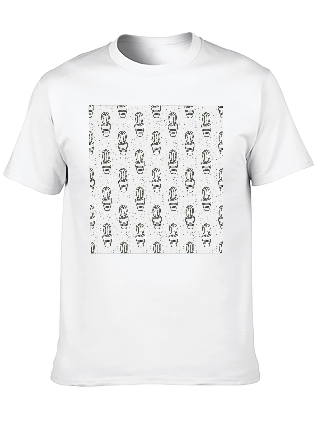 Cactus Print T-Shirt - Modern Black Tee