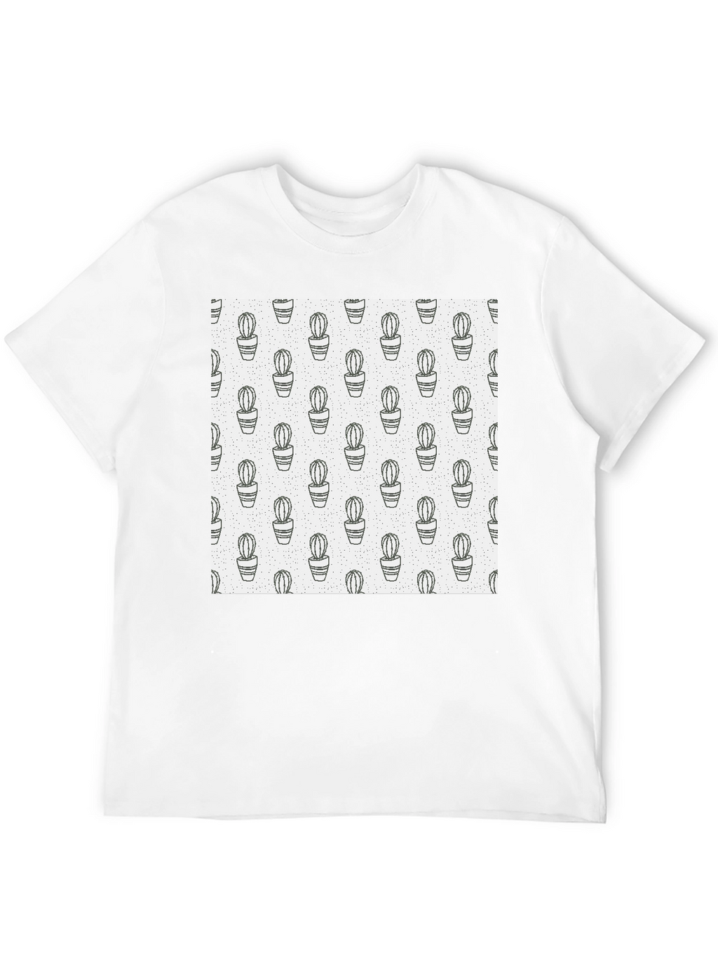 Cactus Print T-Shirt - Modern Black Tee