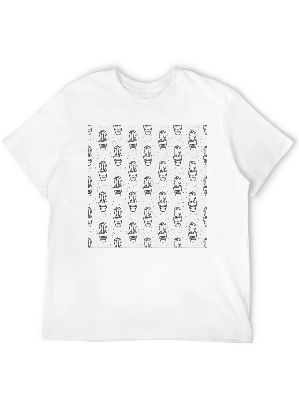Cactus Print T-Shirt - Modern Black Tee