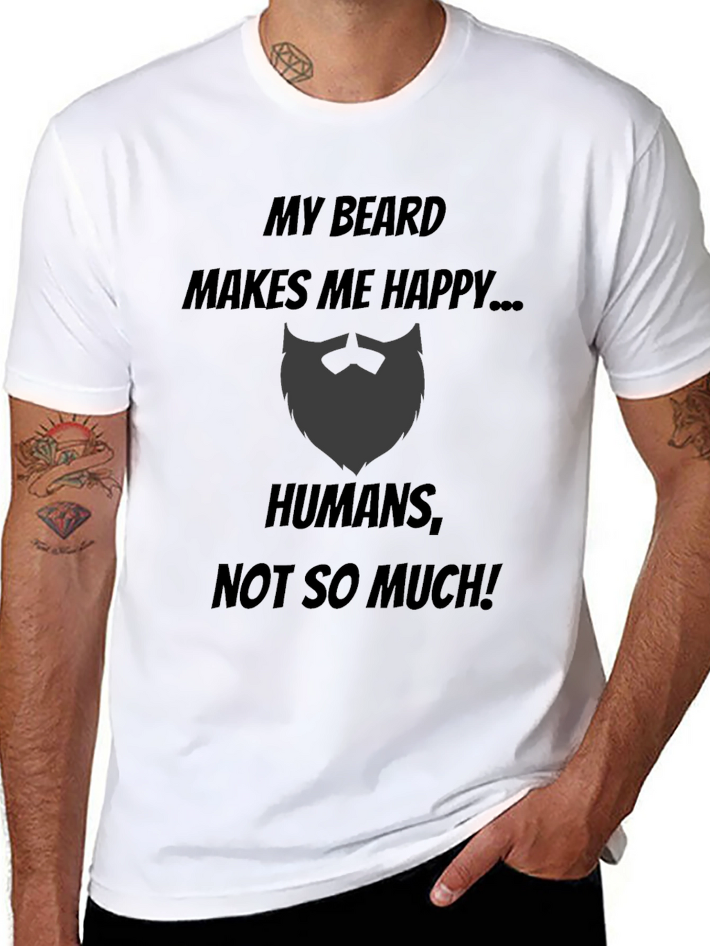 My Beard Makes Me Happy Black T-Shirt