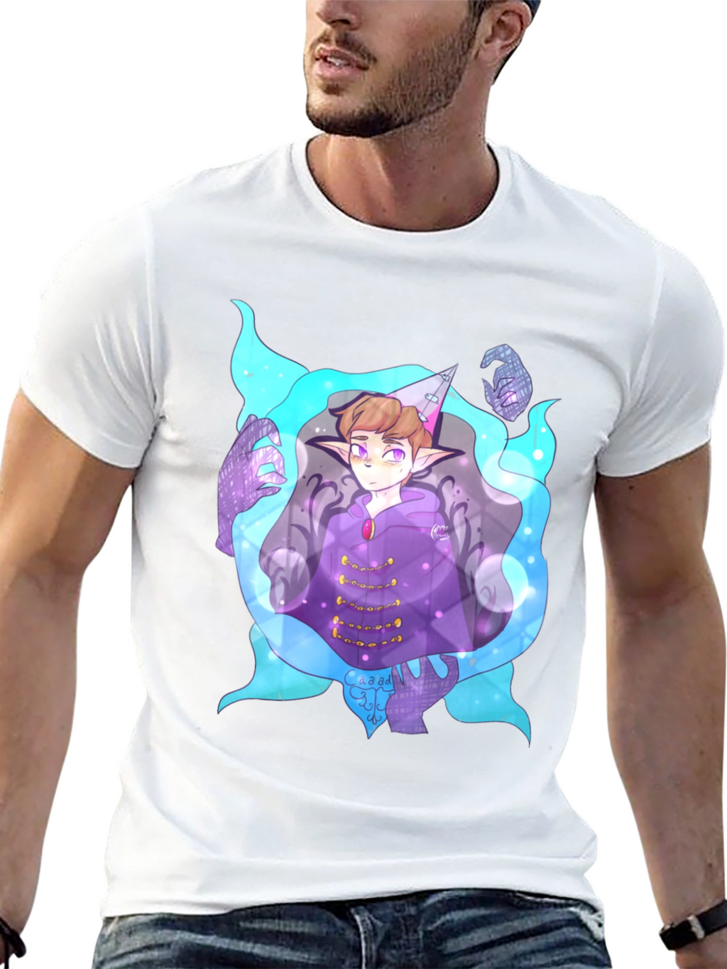 Magical Character Graphic Print Black Tee
