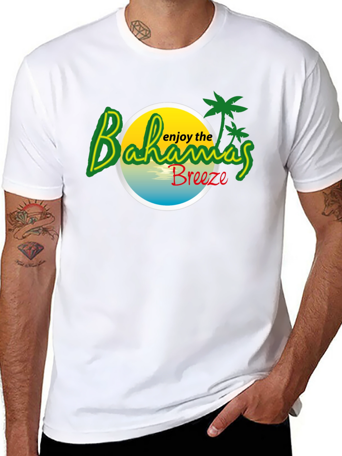Bahamas Breeze Graphic Tee - Tropical Island T-Shirt