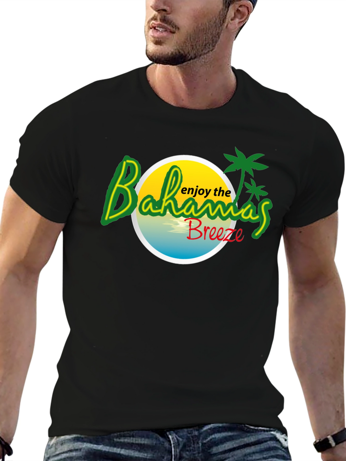 Bahamas Breeze Graphic Tee - Tropical Island T-Shirt