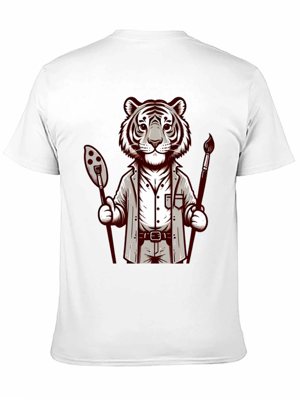 Tiger Artist Graphic Tee - Unique Design