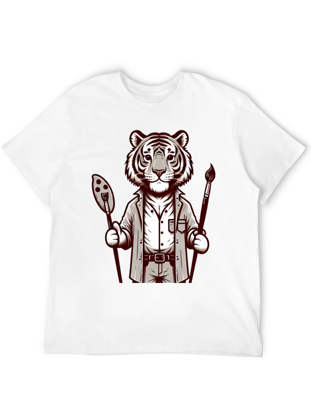Tiger Artist Graphic Tee - Unique Design