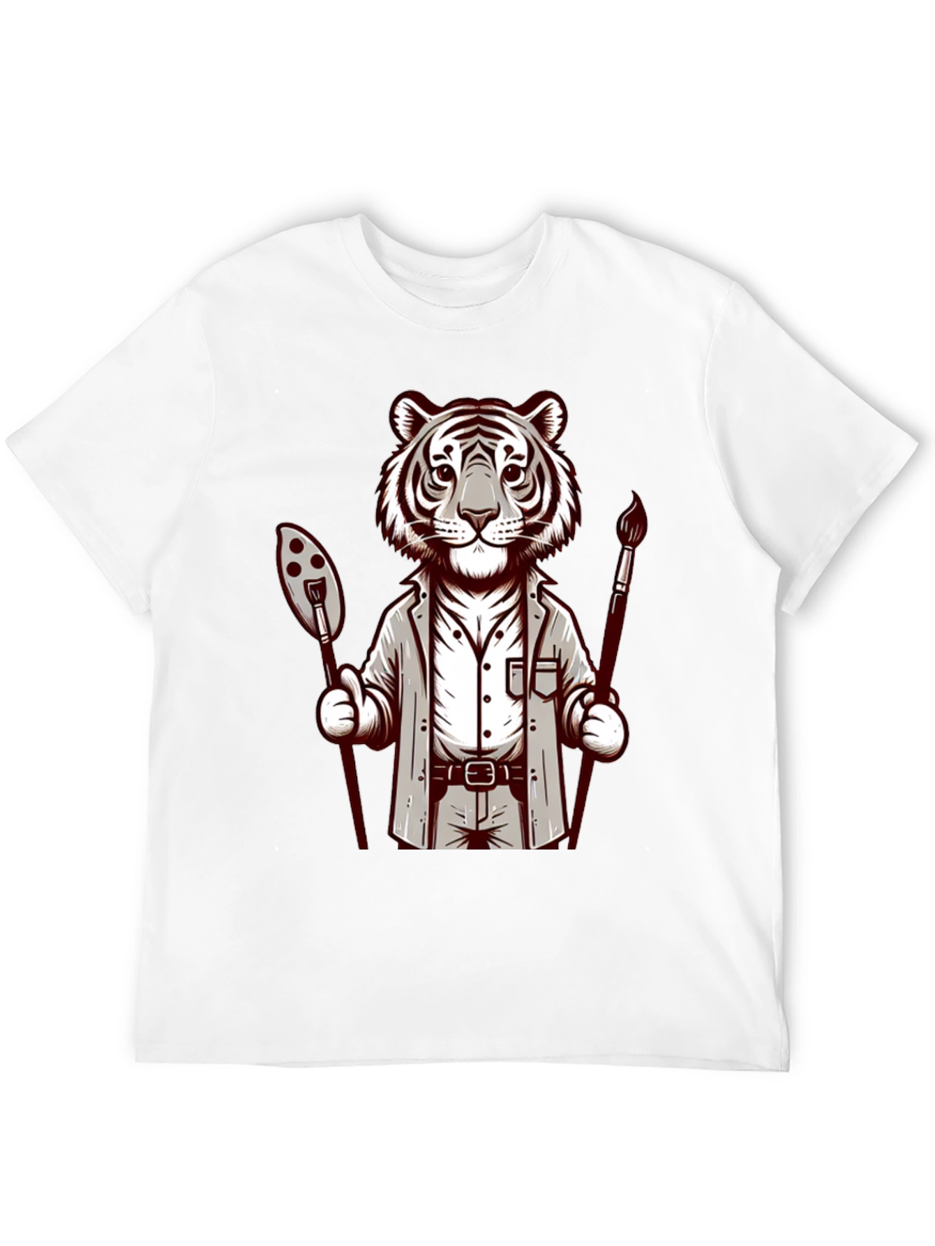 Tiger Artist Graphic Tee - Unique Design
