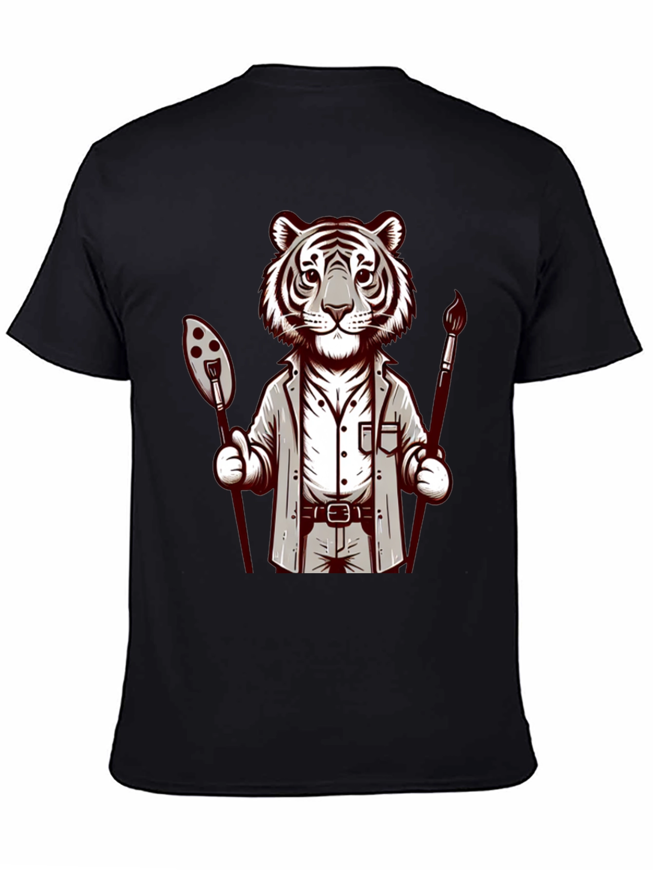 Tiger Artist Graphic Tee - Unique Design