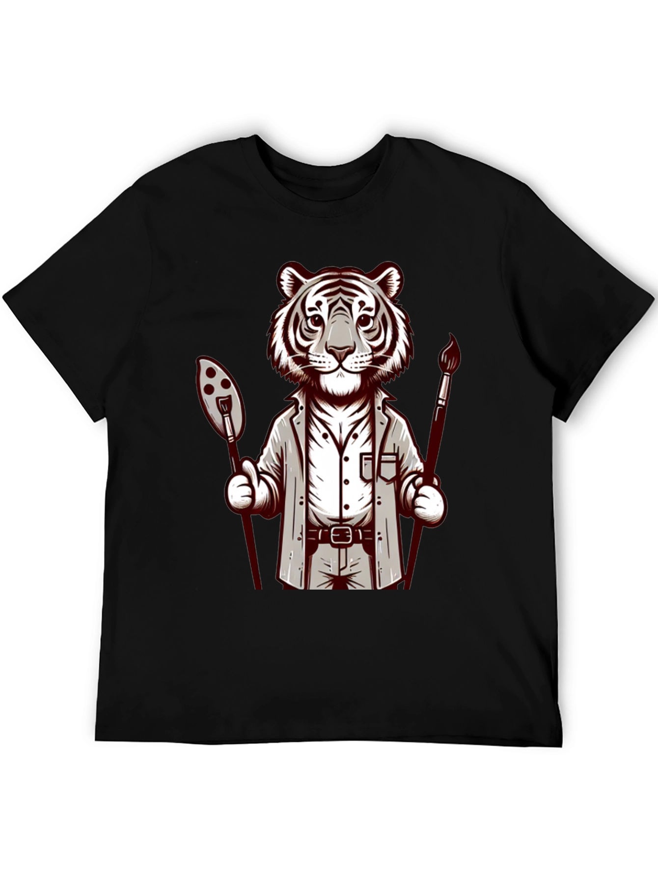 Tiger Artist Graphic Tee - Unique Design