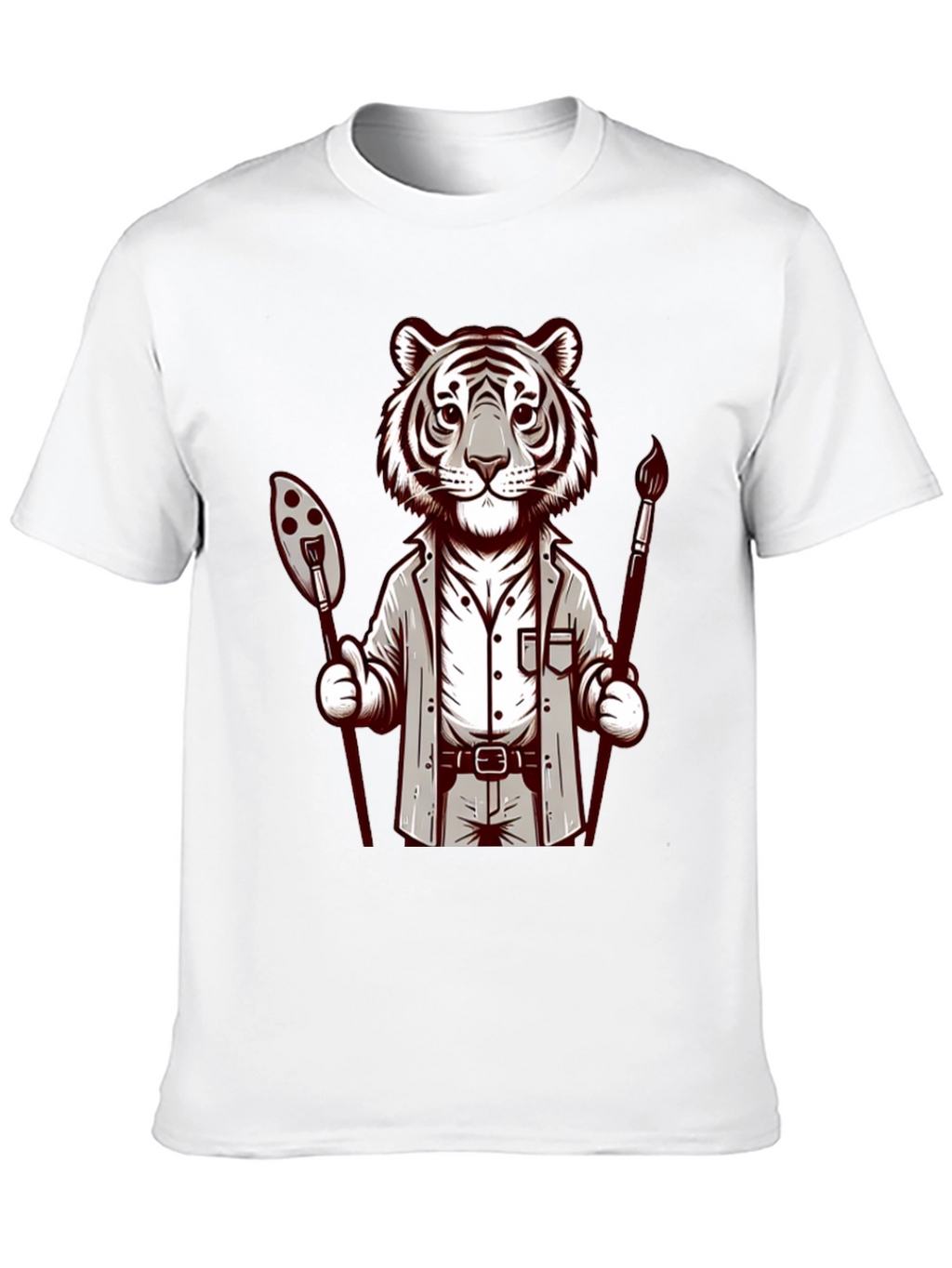 Tiger Artist Graphic Tee - Unique Design