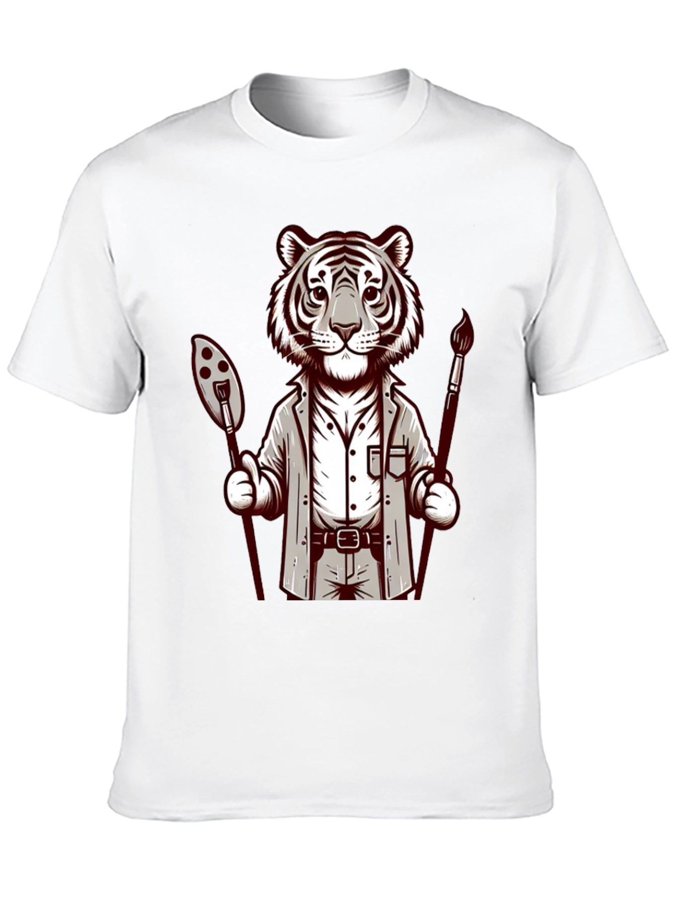 Tiger Artist Graphic Tee - Unique Design