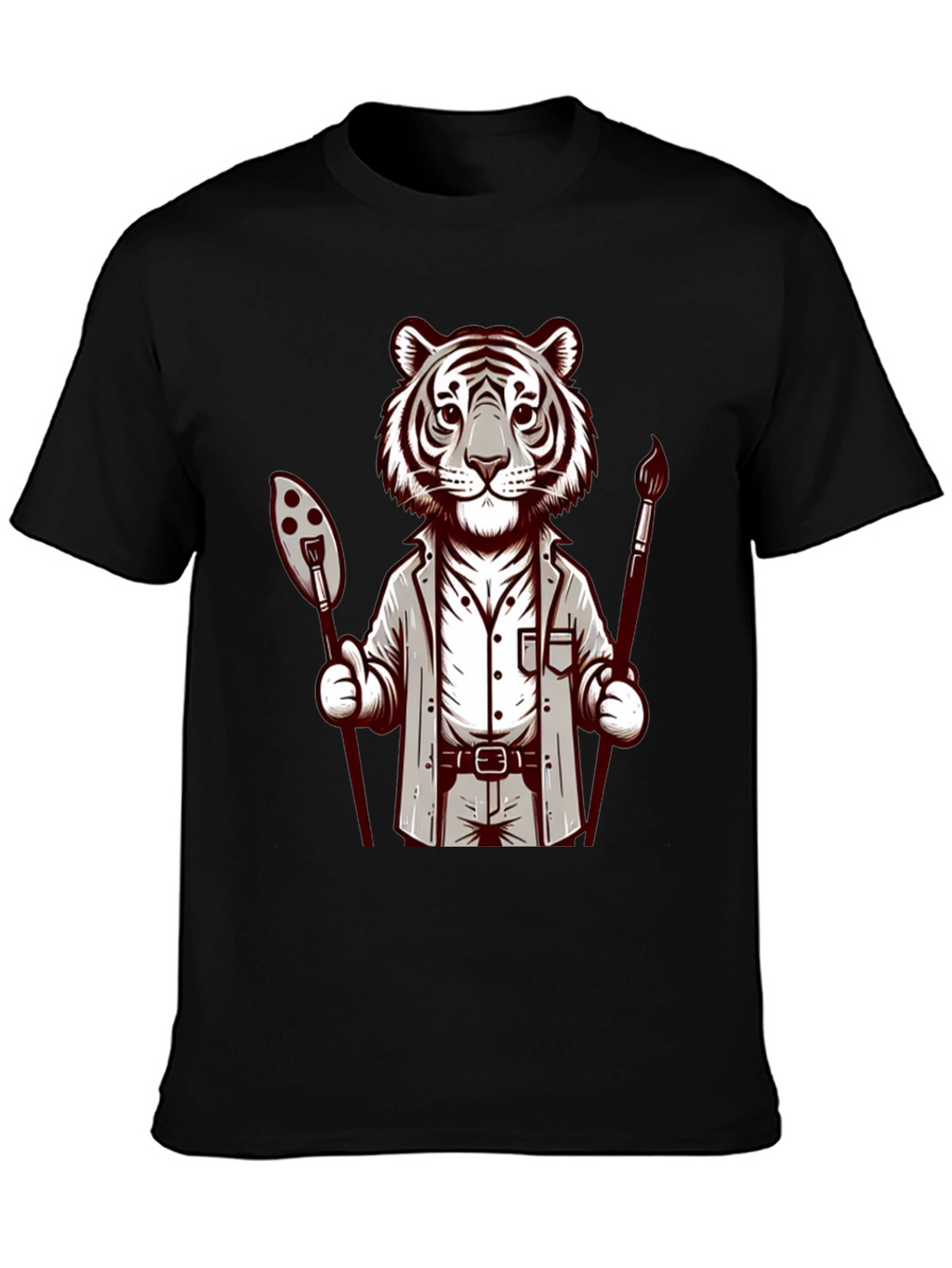 Tiger Artist Graphic Tee - Unique Design