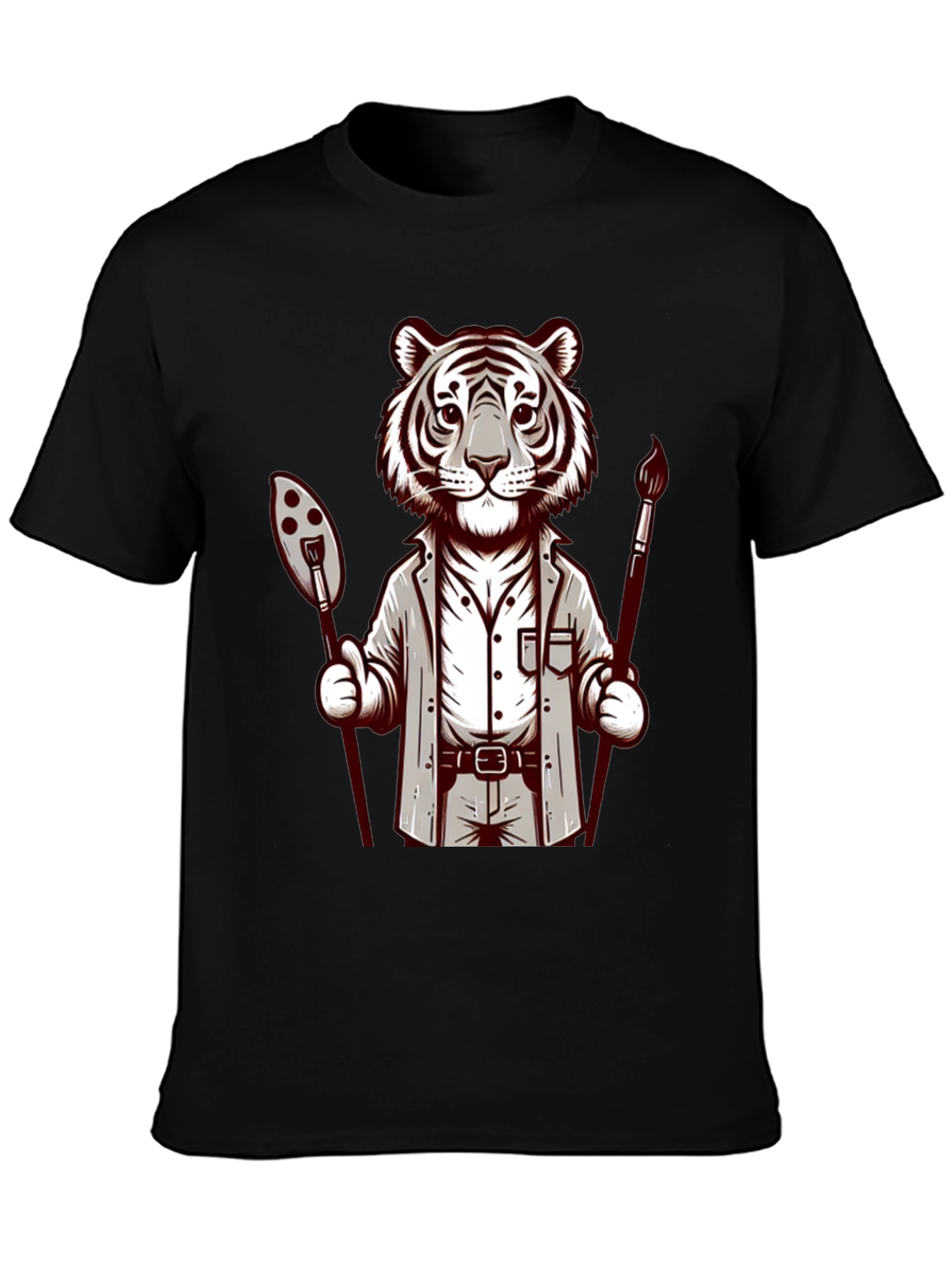 Tiger Artist Graphic Tee - Unique Design