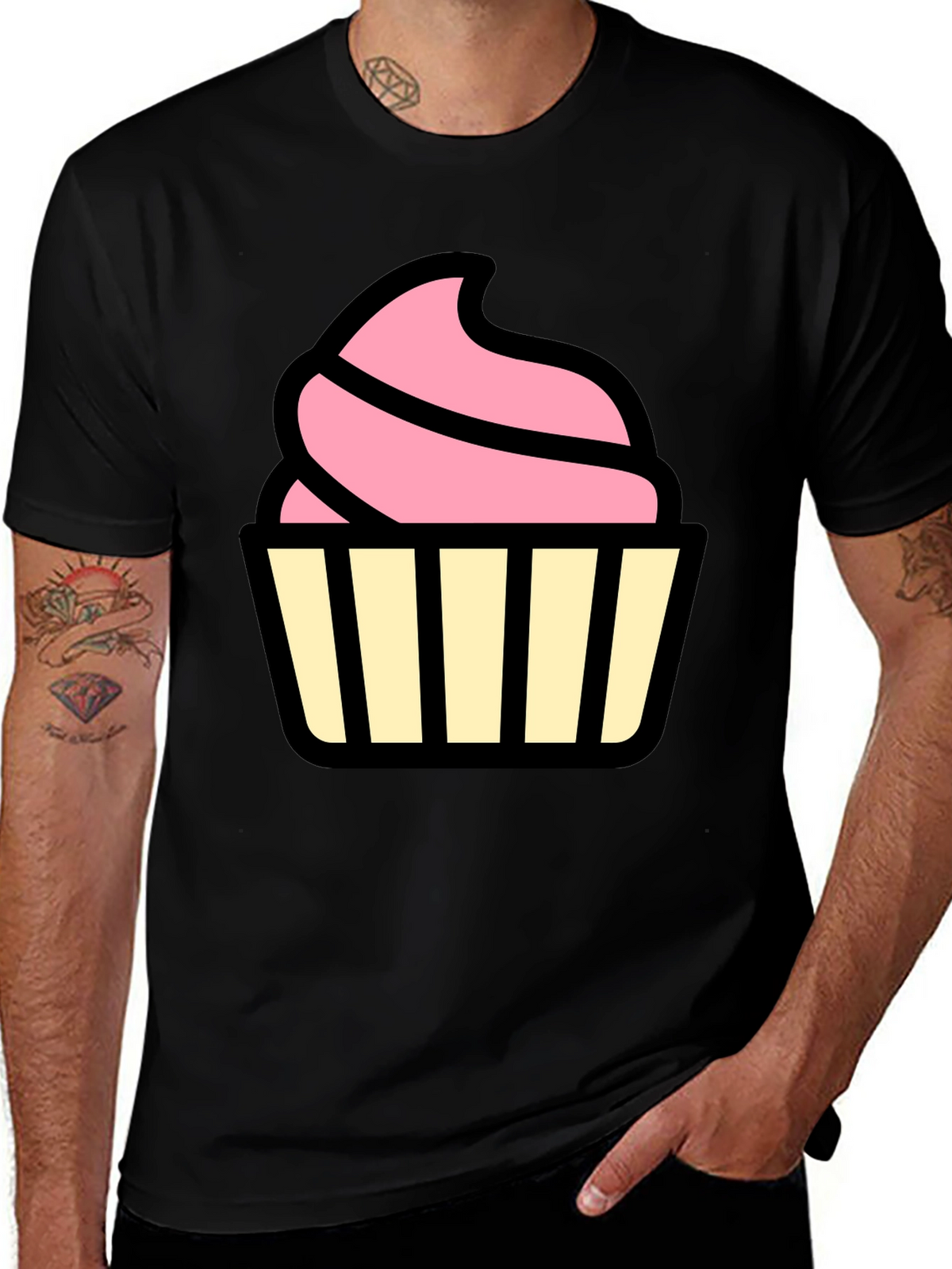 Cupcake Graphic Black T-Shirt