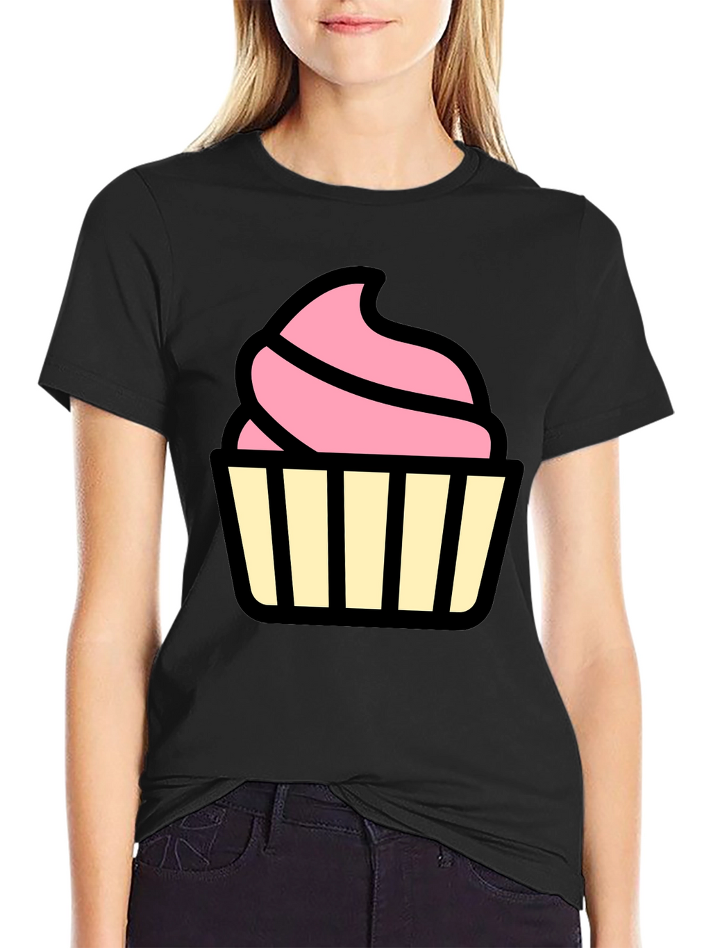 Cupcake Graphic Black T-Shirt