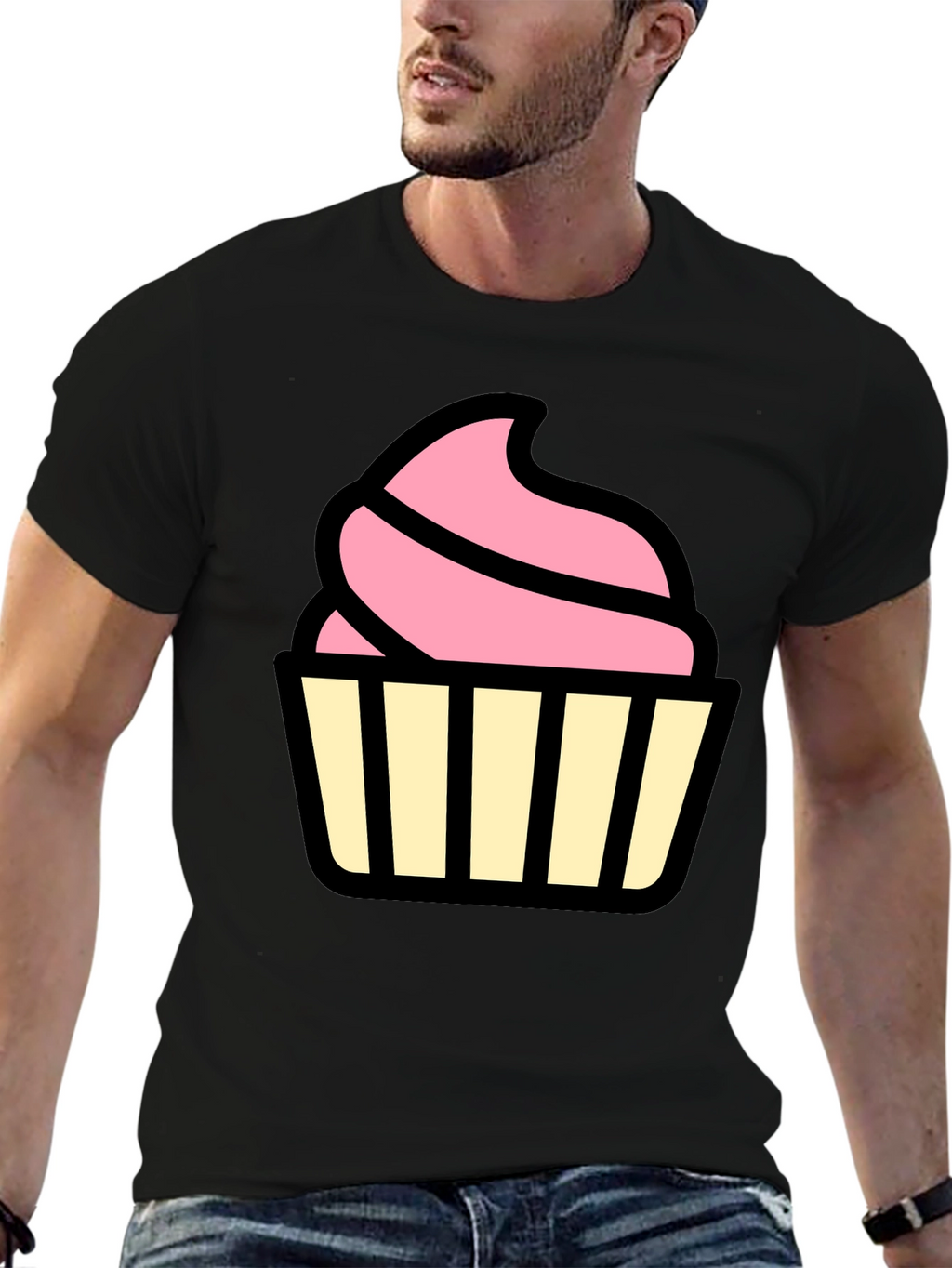Cupcake Graphic Black T-Shirt