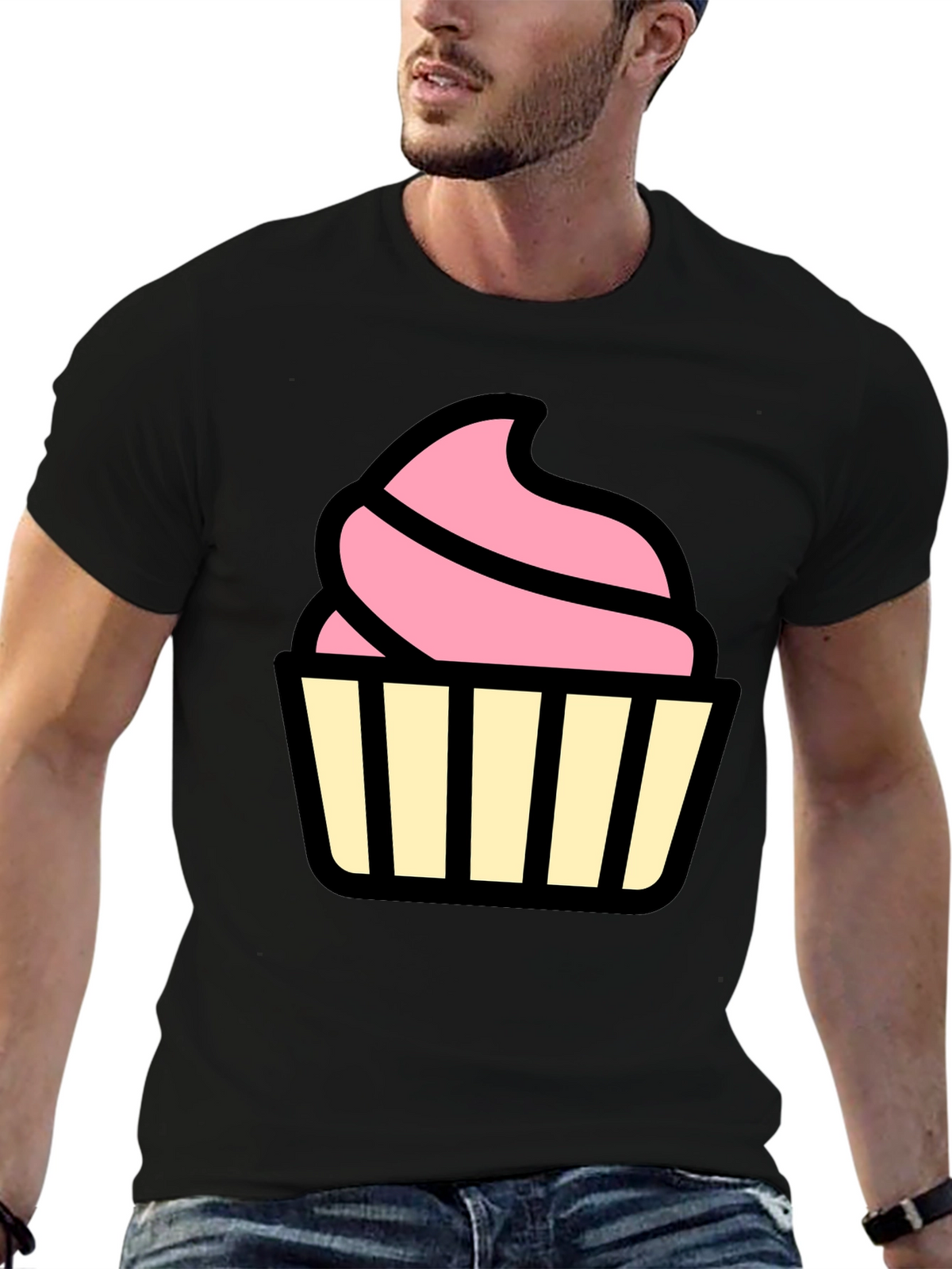 Cupcake Graphic Black T-Shirt