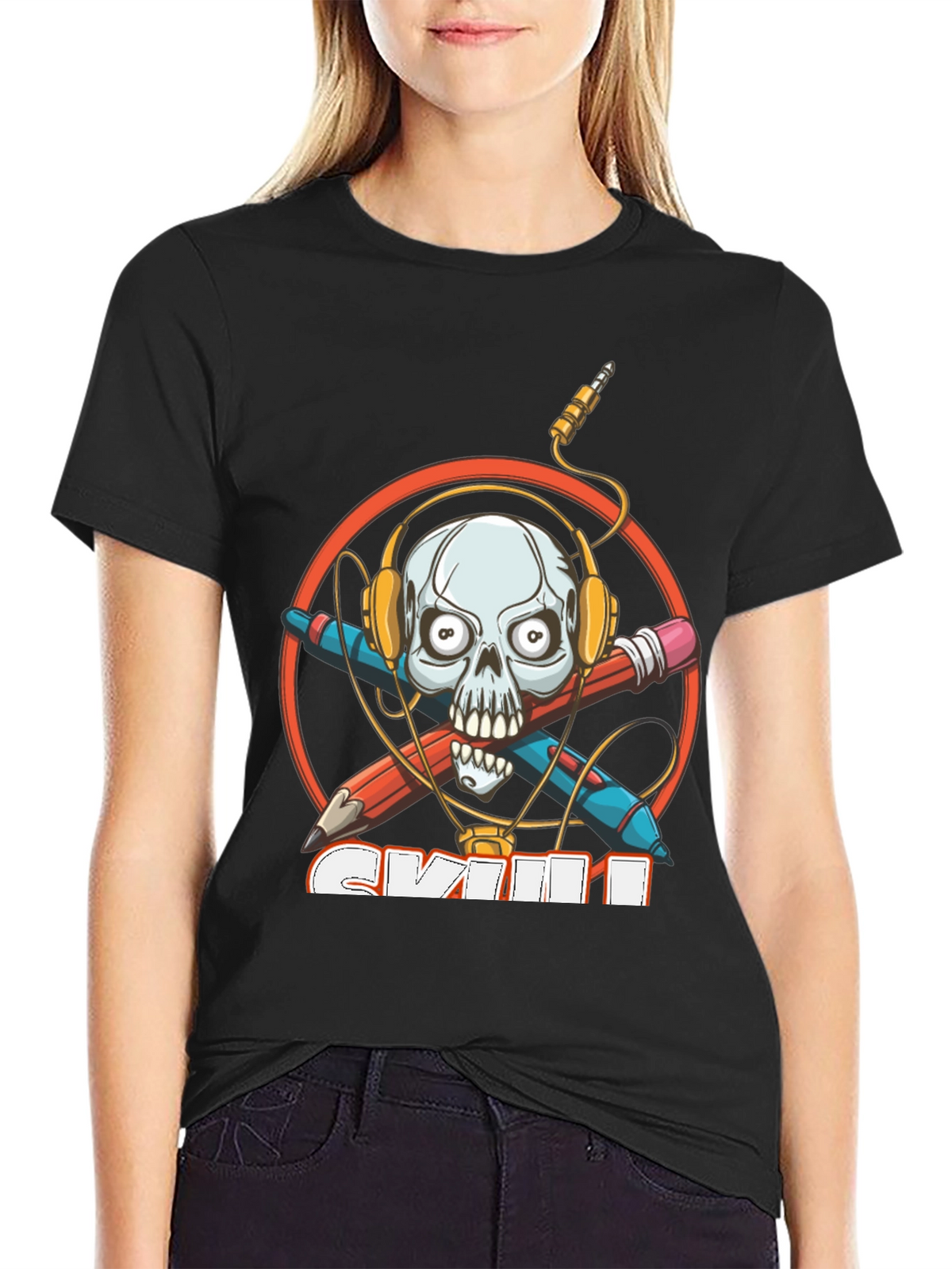 Skull Graphic T-Shirt - Music Lover