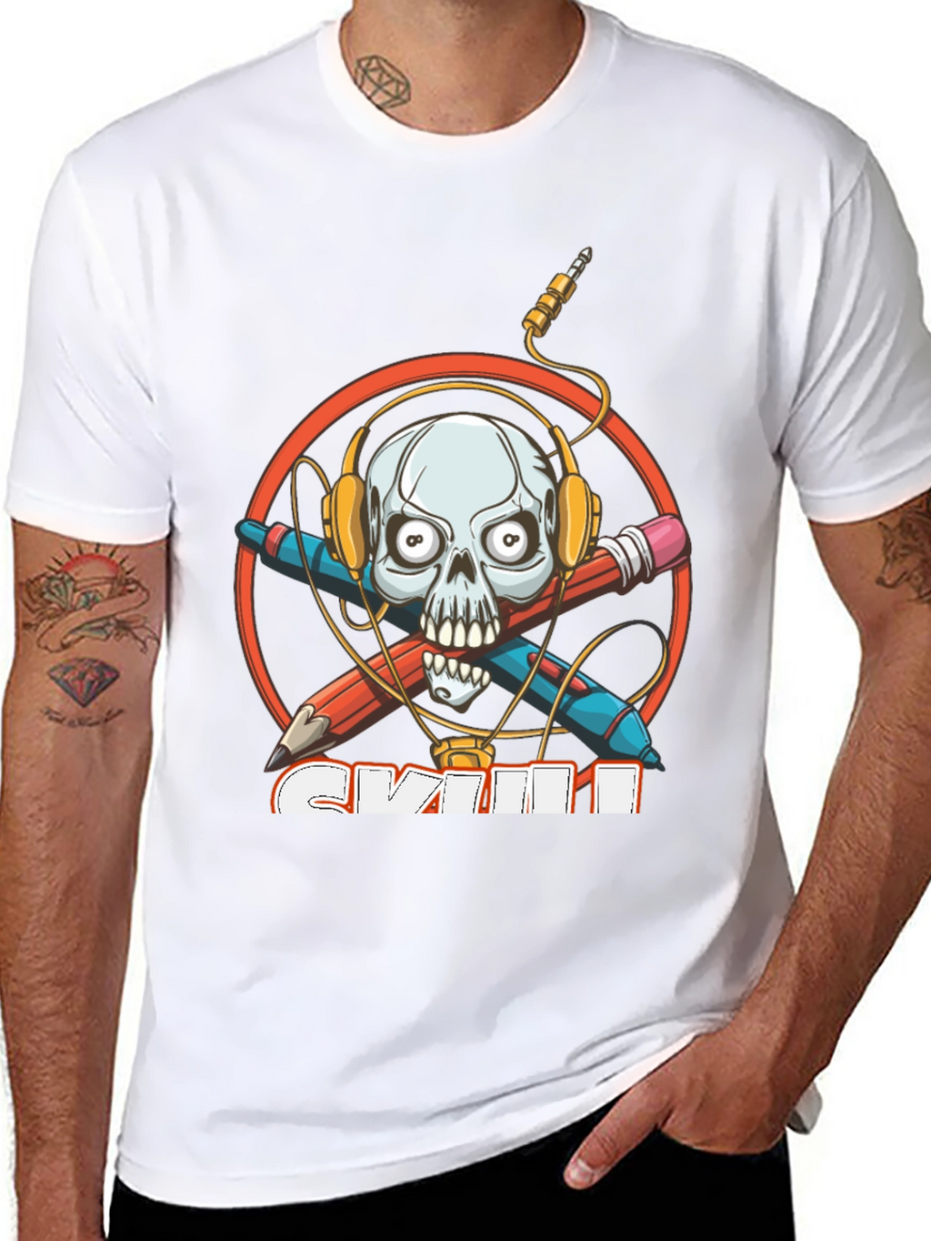 Skull Graphic T-Shirt - Music Lover