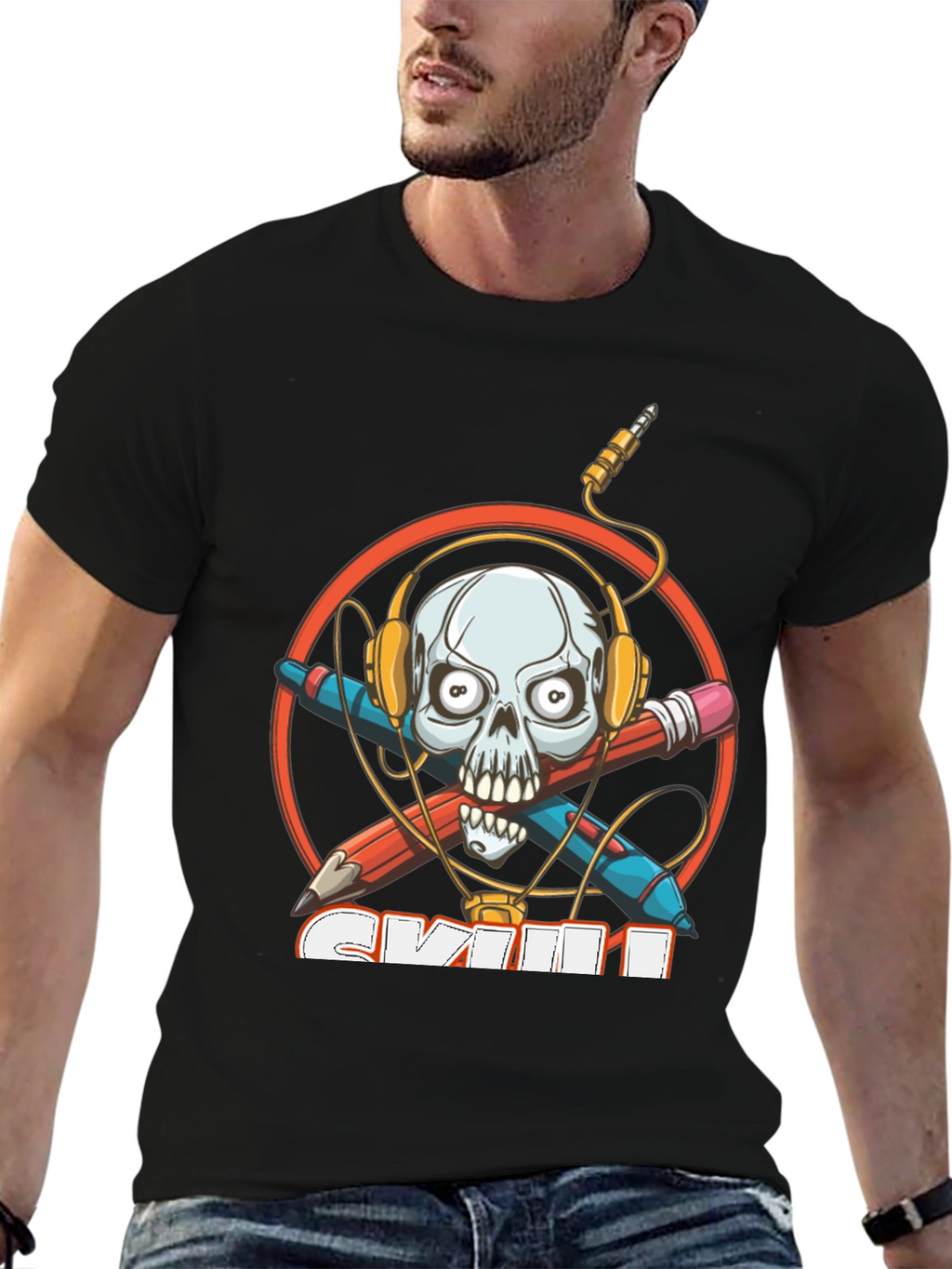 Skull Graphic T-Shirt - Music Lover