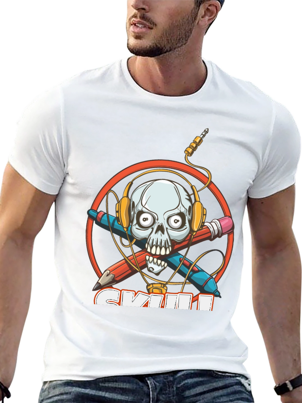 Skull Graphic T-Shirt - Music Lover