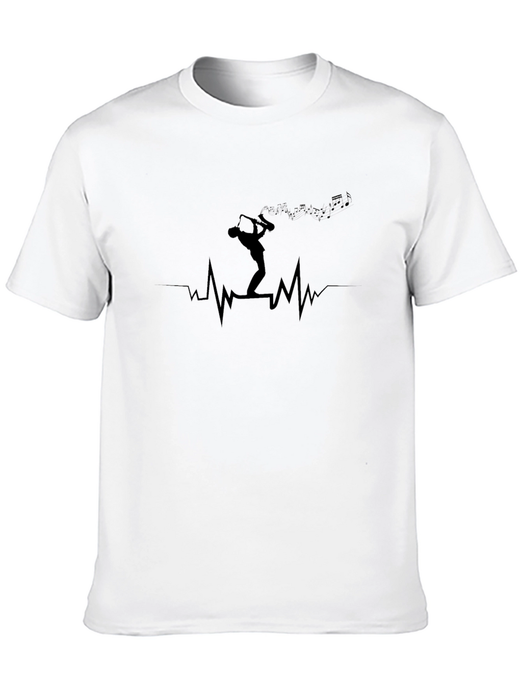 Saxophone Heartbeat T-Shirt - Musician Style