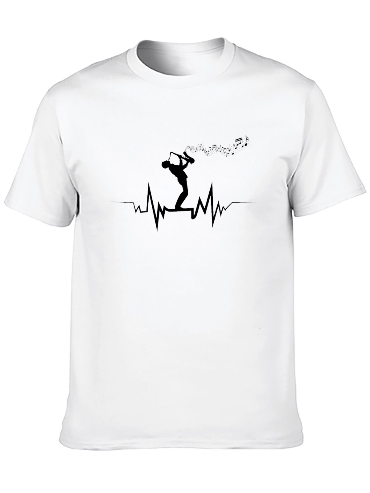 Saxophone Heartbeat T-Shirt - Musician Style