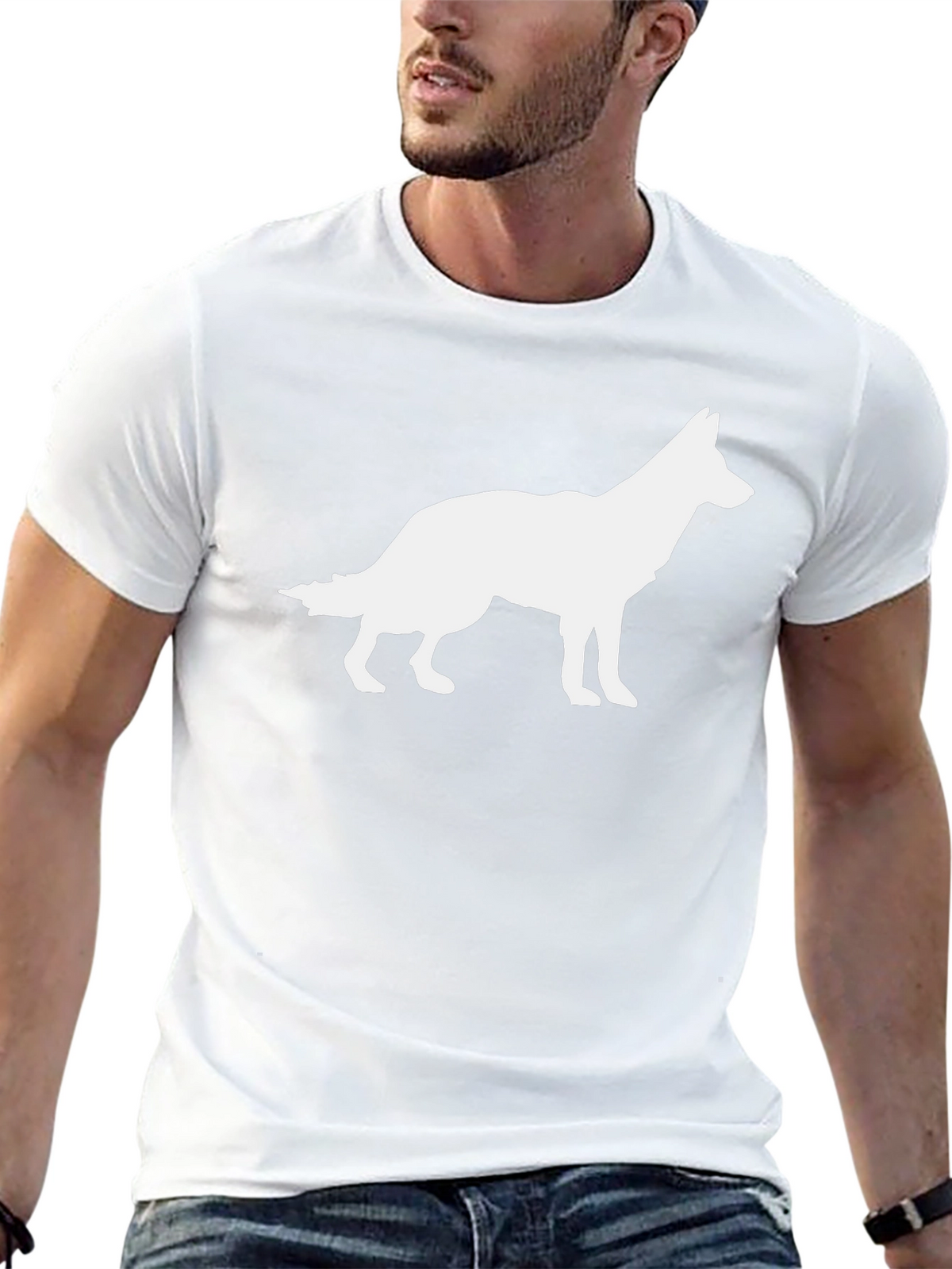 Dog Silhouette Graphic Tee - Classic Black T-Shirt