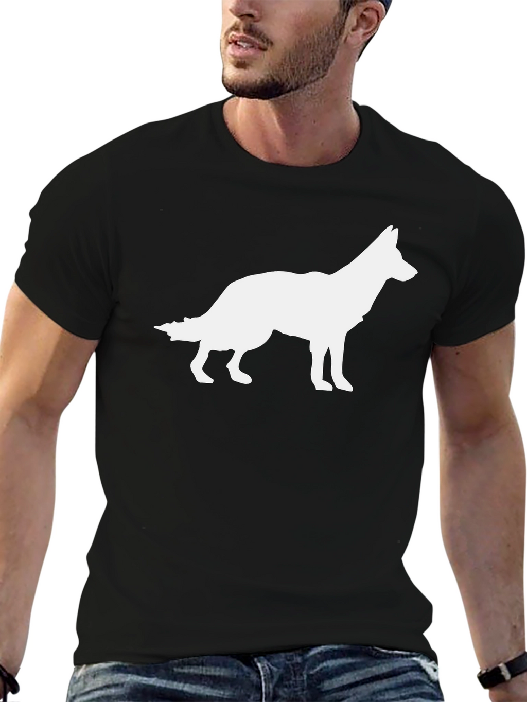 Dog Silhouette Graphic Tee - Classic Black T-Shirt