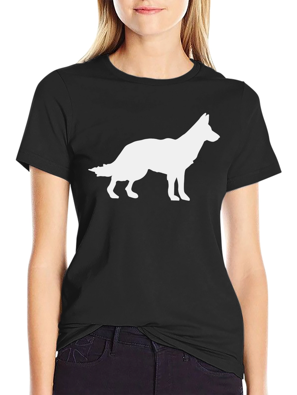 Dog Silhouette Graphic Tee - Classic Black T-Shirt