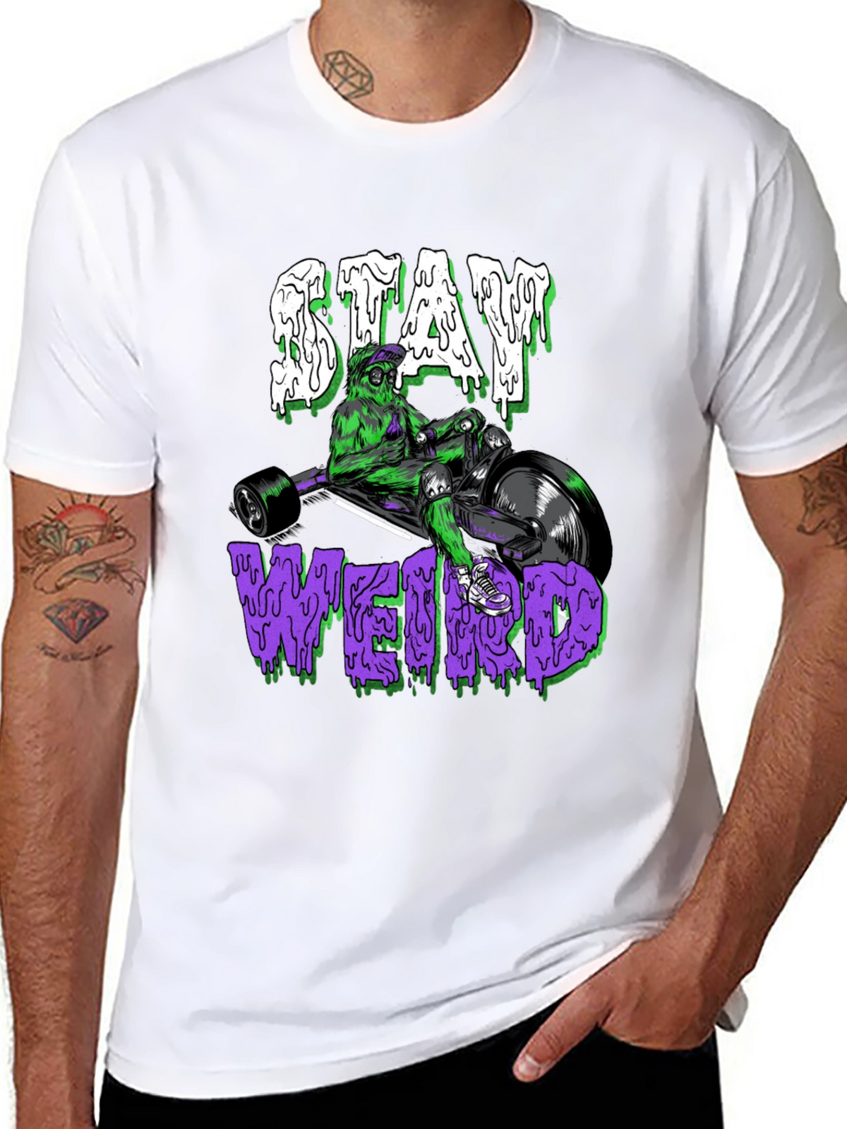Stay Weird Graphic Tee - Unique Trike Design