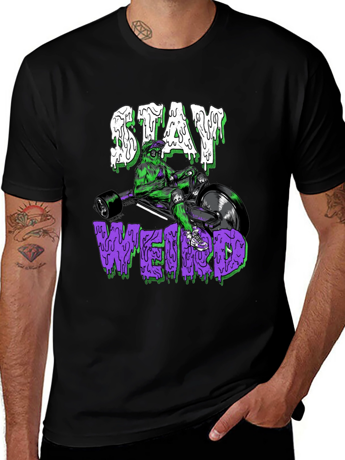 Stay Weird Graphic Tee - Unique Trike Design