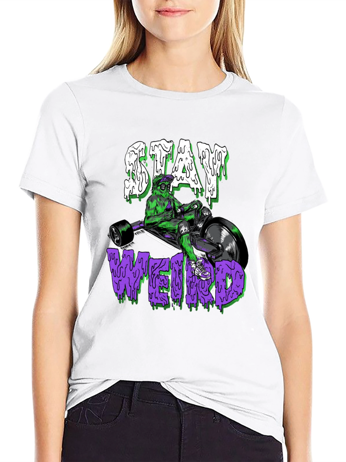 Stay Weird Graphic Tee - Unique Trike Design