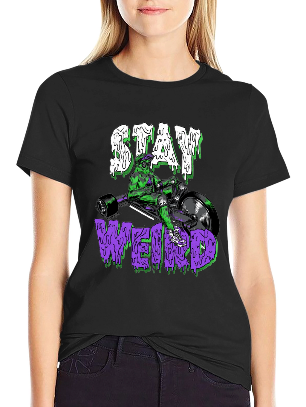 Stay Weird Graphic Tee - Unique Trike Design